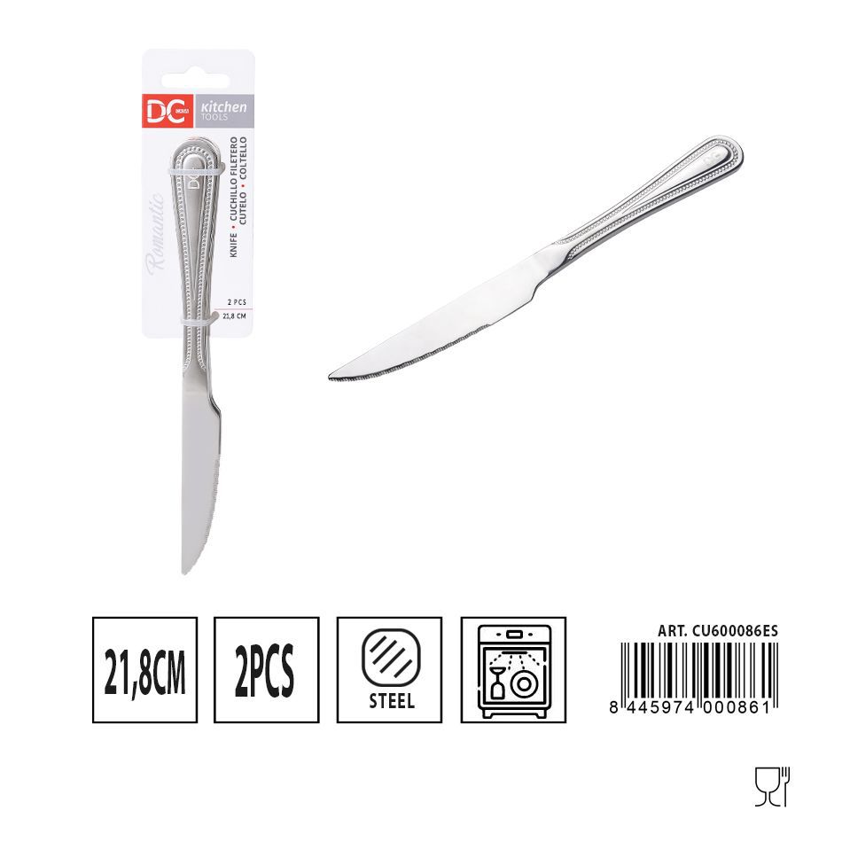 Cuchillo filetero romántico 2 piezas 21.8 cm - Juego de utensilios de cocina