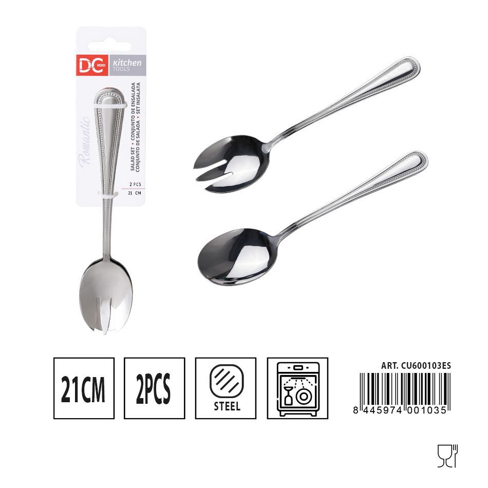 Conjunto de ensalada romántica 21 cm 2 piezas - Utensilios de mesa