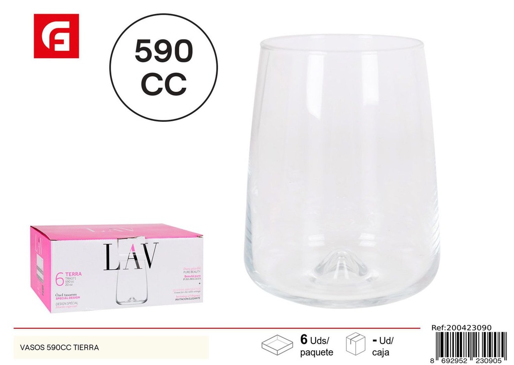 Vasos 590CC TERRA - Vasos de vidrio