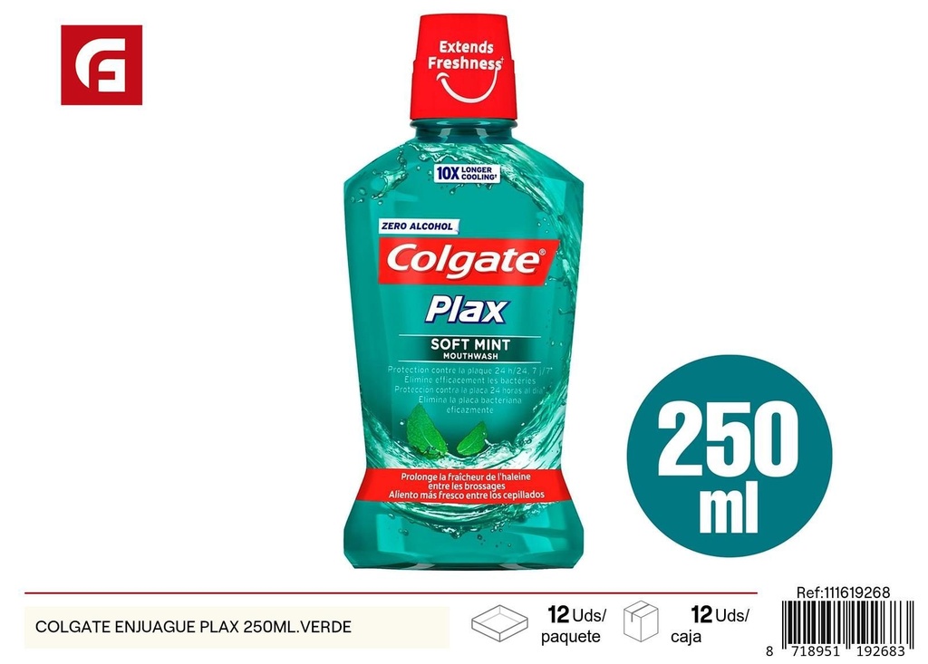 Enjuague bucal Colgate Plax 250ml Verde - Cuidado personal