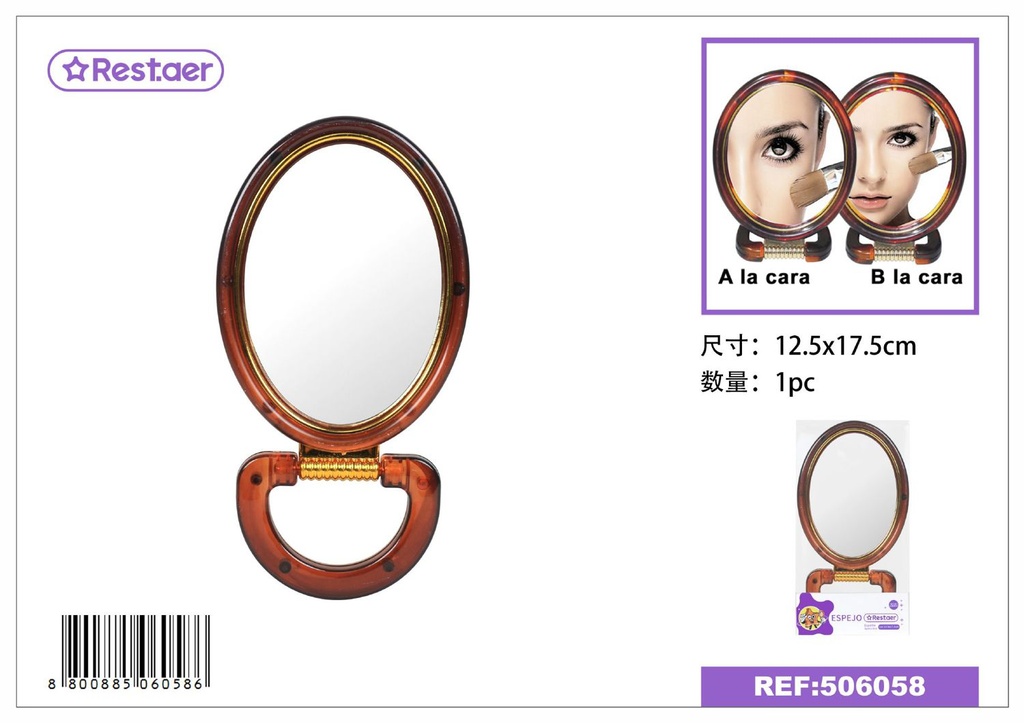 Espejo ovalado de plástico 6 pulgadas - Espejos y accesorios de belleza