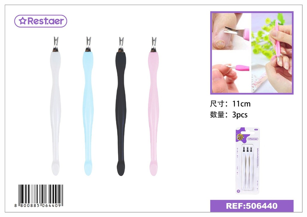 Cortacutículas 3 piezas 11 cm - Accesorios de manicura