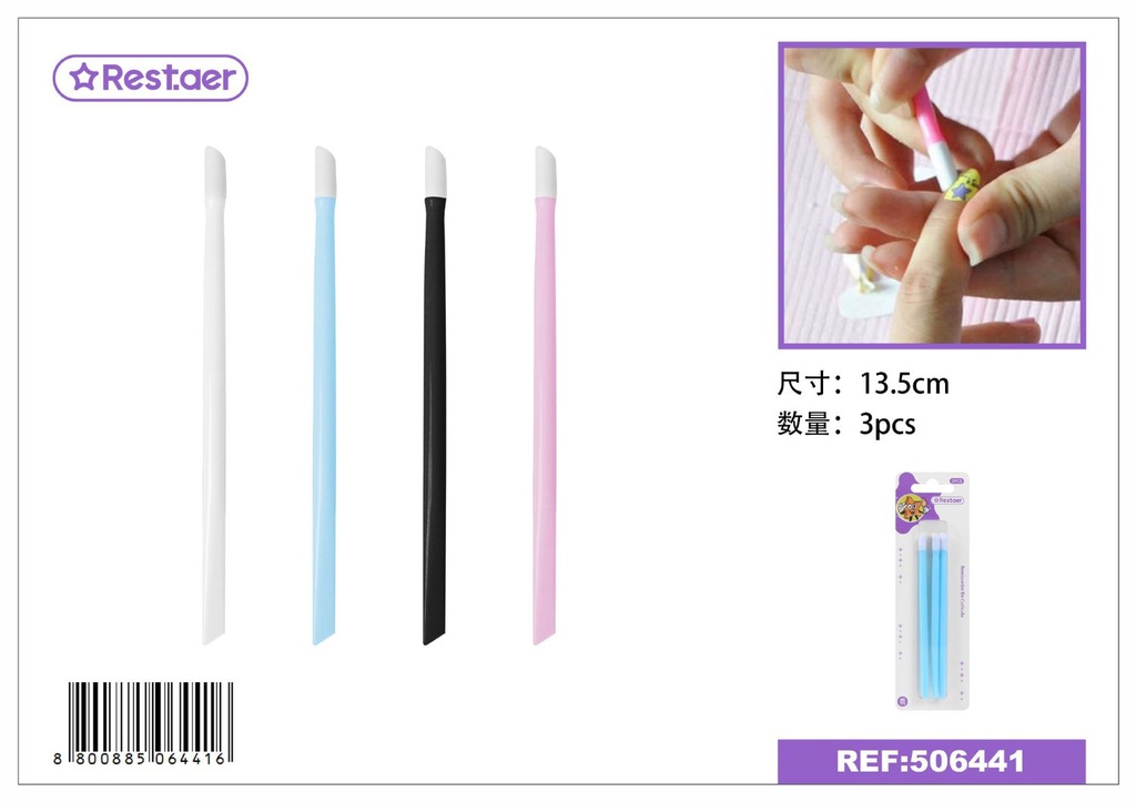 Quitacutículas 3pcs 13.5cm - Accesorios de belleza