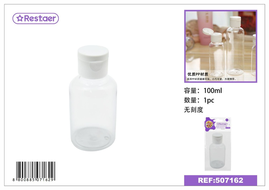 Botella con tapa 100ml - Accesorios de belleza