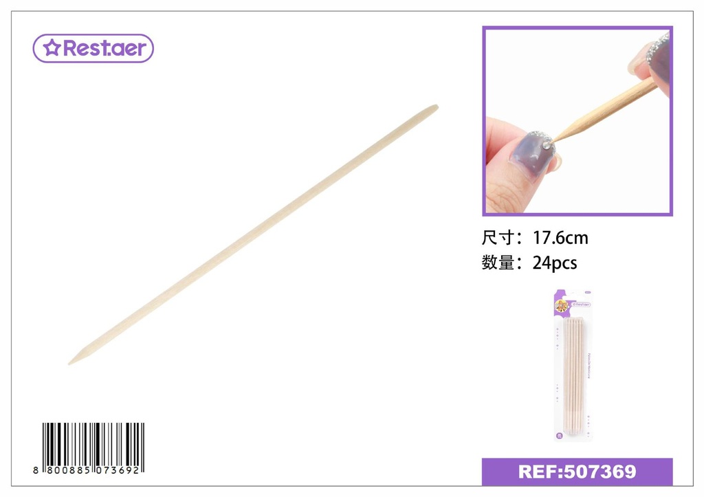 Palos de madera para manicura 17.6cm - Accesorios de belleza