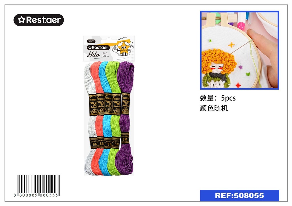 Hilo de bordado 5 pcs - Insumos de costura