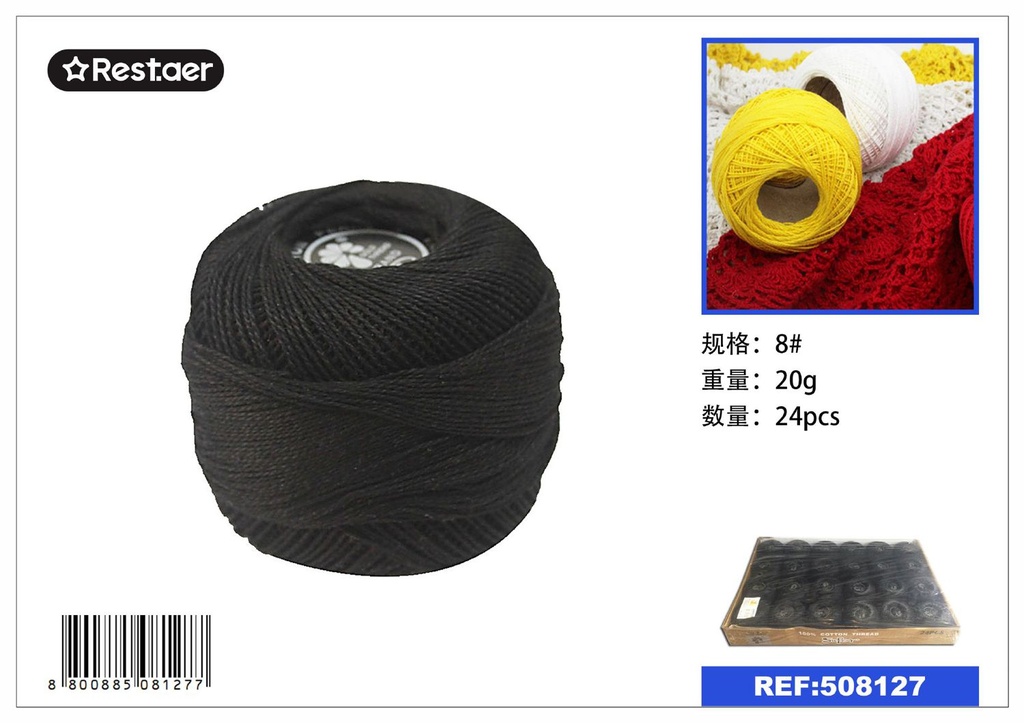 Hilo de bordar 8 (24 piezas) 20g - Material de costura