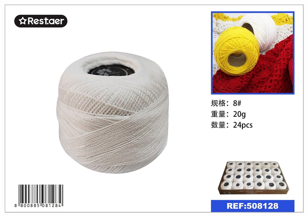Hilo de bordar 8 (24 piezas) 20g - Material de costura