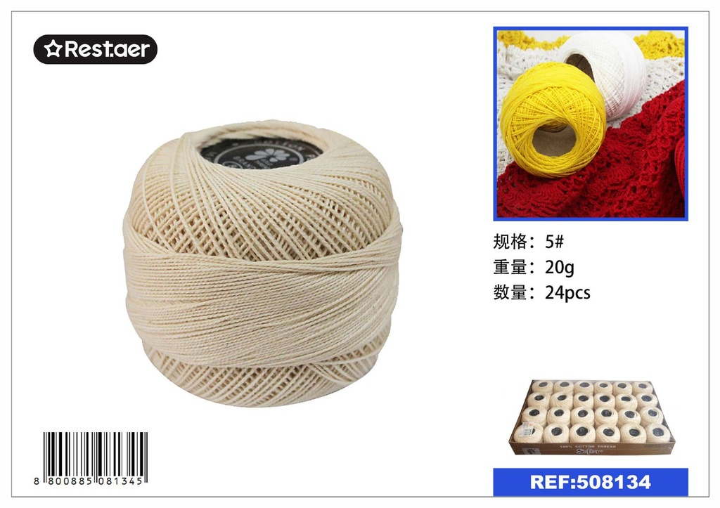 Hilo de bordar 5 (24 piezas) 20g - Material de costura