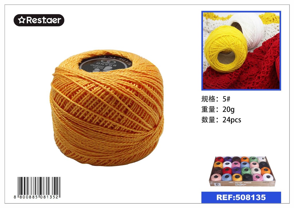 Hilo de bordar 5 (24 piezas) 20g - Material de costura