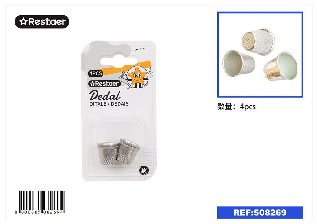 Dedales de 4 pcs - Mercería y artículos de costura