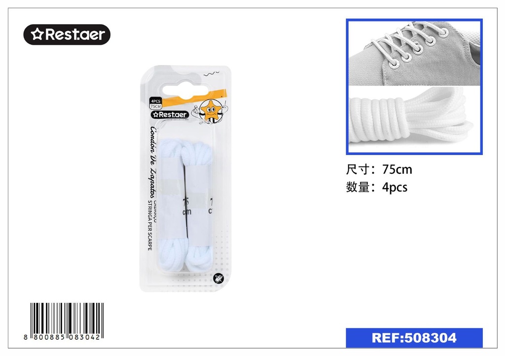 Cordones de zapatos blancos 90cm - Accesorios para calzado
