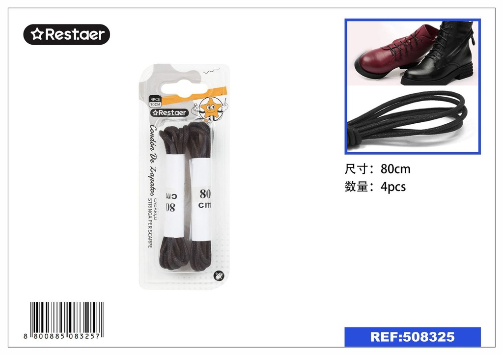 Cordones de cuero (marrón) 80 cm - Cuerdas para zapatos