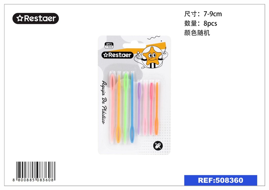 Agujas de plástico 8pcs 7-9cm - Accesorios de costura