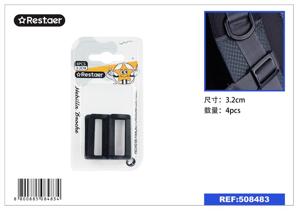 Botones de maleta negros (3.2 cm) (4 piezas) - Accesorios de mercería