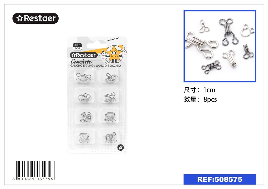 Ganchos para costura 4# 8pcs - Accesorios de costura