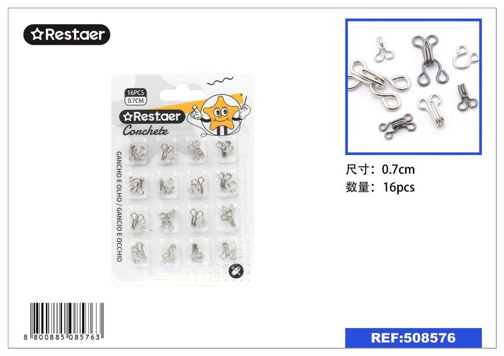 Ganchos para costura 2# 16pcs - Accesorios de costura