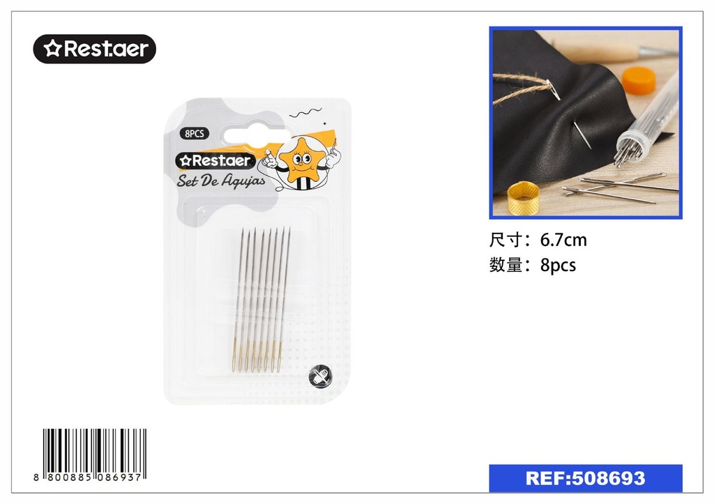 Aguja para coser 8pcs material de costura
