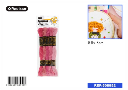 [508952] Hilo de bordado en colores 5PCS - Hilos para manualidades