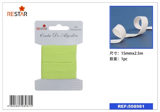 [508981] Cinta de algodón 15MM*2.5M - Material de costura