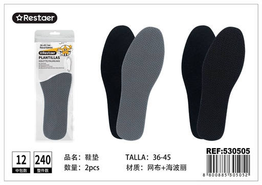 [530505] Plantillas de malla para zapatos (número 36-45) - Accesorios de costura