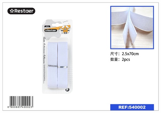 [540002] Cinta autoclips blanca 2.5*70 cm - Suministros de costura