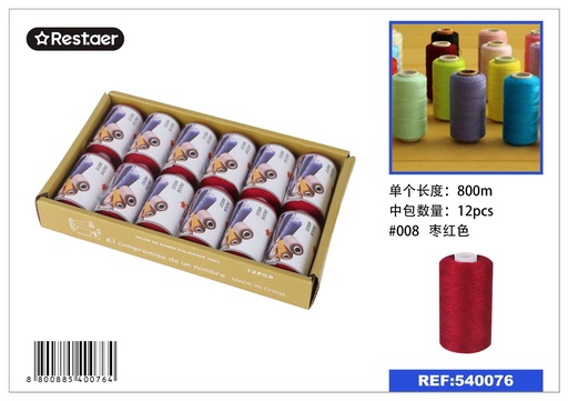 [540076] Hilo para coser 800m color borgoña