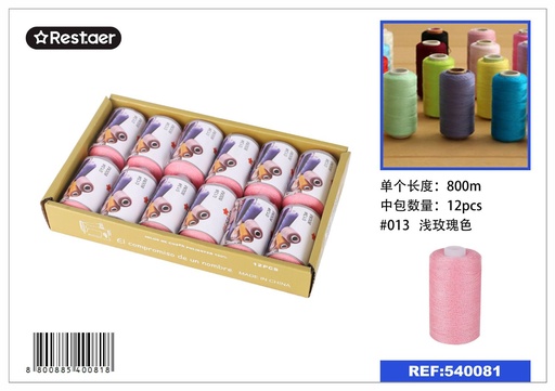 [540081] Hilo de 800 metros color rosa pálido - Material de costura