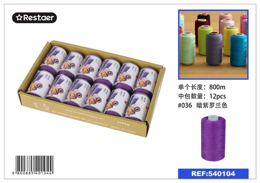 [540104] Hilo de costura 800m color violeta para manualidades y costura