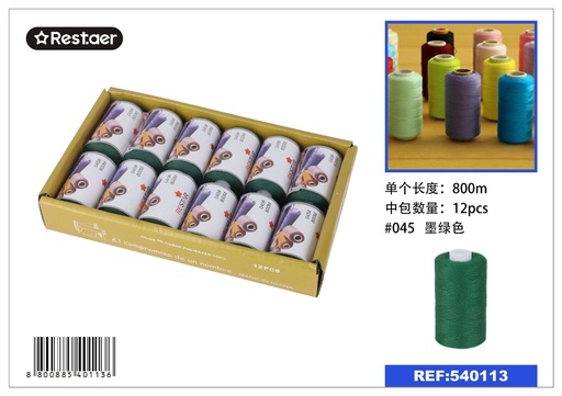 [540113] Hilo de 800 metros color verde musgo - Material de costura