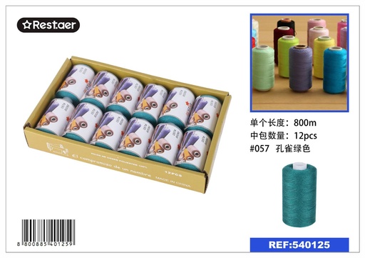 [540125] Hilo de 800 metros color verde agua - Material de costura