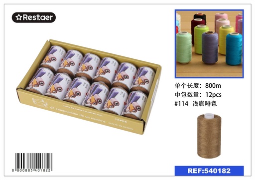 [540182] Hilo de 800 metros color marrón claro - Material de costura