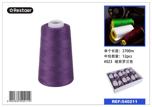 [540211] Hilo de costura 2700m color violeta oscuro para manualidades y costura