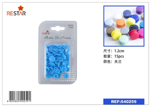 [540259] Botón de presión 15 pcs - Botones y cremalleras