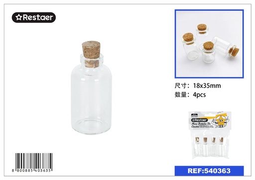 [540363] Mini botella de cristal 18 x 35mm - Envases de almacenamiento