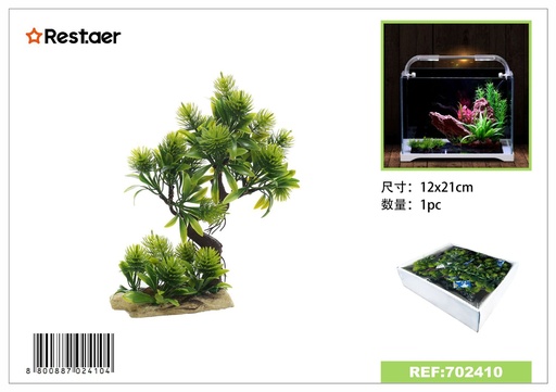 [702410] Adorno de acuario planta 12x21cm para decoraciones acuáticas