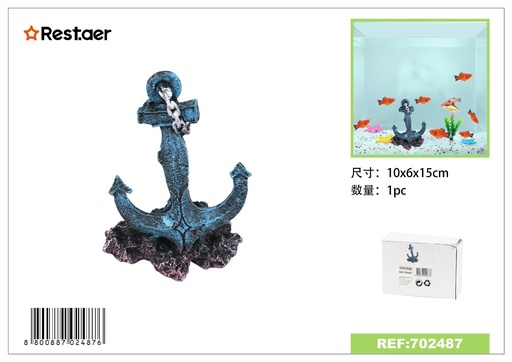[702487] Adorno de acuario montaña 10x6x15cm para decoración acuática