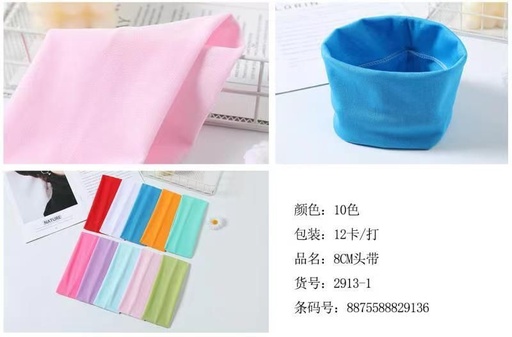 [8875588029130] Cinta de pelo colores 8 cm 12/u - Accesorios para el cabello