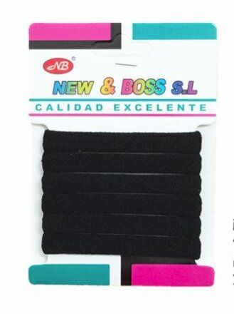 [8875588301922] Goma de pelo negra 12/U - Accesorios de cabello