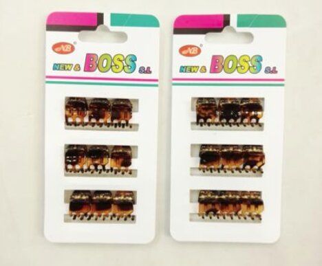[8875588989212] Pinza mini marrón en 12 piezas - Accesorios para el cabello
