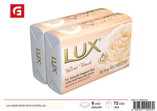 [111602247] Jabón Lux 80 g paquete de 2 pastillas - Productos de cuidado personal