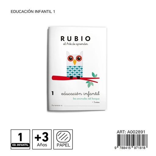 [A002891] Cuaderno de ejercicios 1 - Educación infantil 1