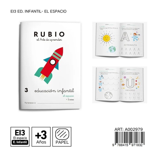 [A002979] Cuaderno de ejercicios 3 - Educación infantil 3