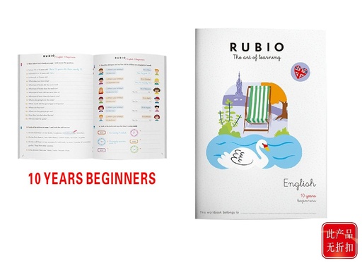 [A003015] Cuaderno de ejercicios en inglés +10 años principiantes Rubio - Material educativo