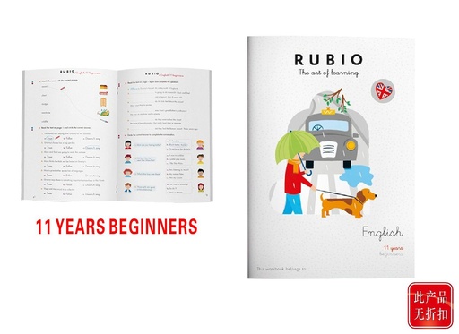 [A003016] Cuaderno de ejercicios en inglés +11 años principiantes Rubio - Material educativo