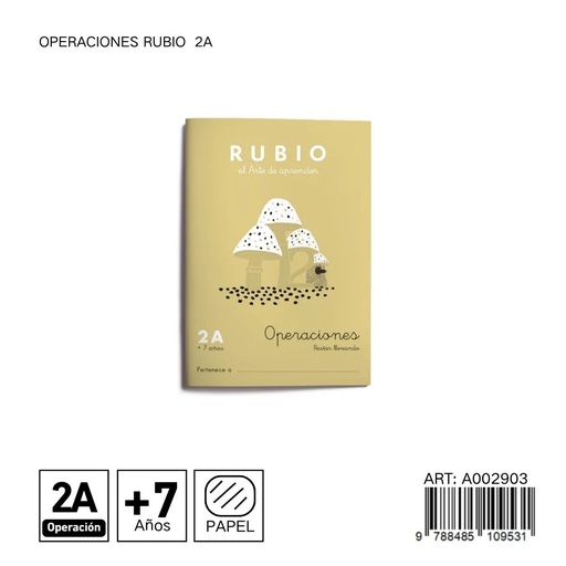 [A002903] Cuaderno de matemáticas 2A - Operaciones 2A