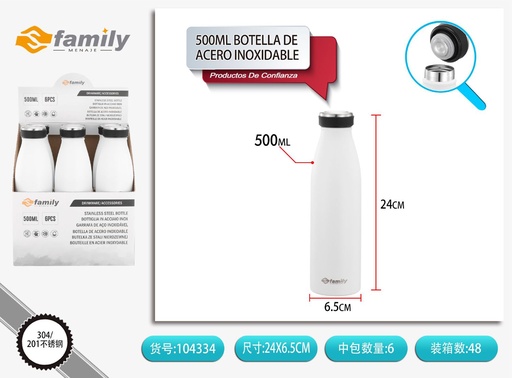 [317104334] Botella de acero inoxidable food-grade 500 ml - Utensilios de cocina