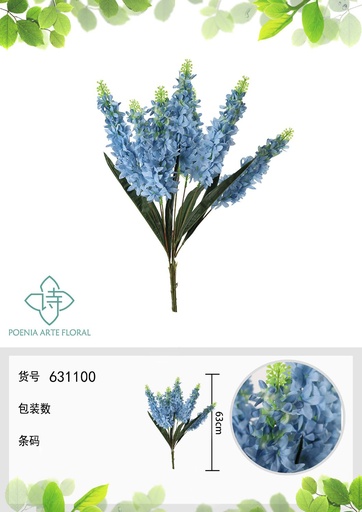 [631100AZUL] Ramo de flores artificiales: ramo de jacinto