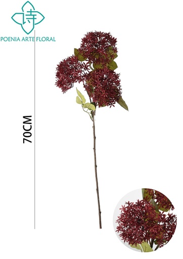 [631111ROJO] Decoración de flores - Ramal de hibisco rojo 70cm