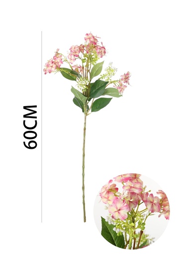 [631123-粉] Hortensia sencilla con estrellas 60 cm - Flores artificiales